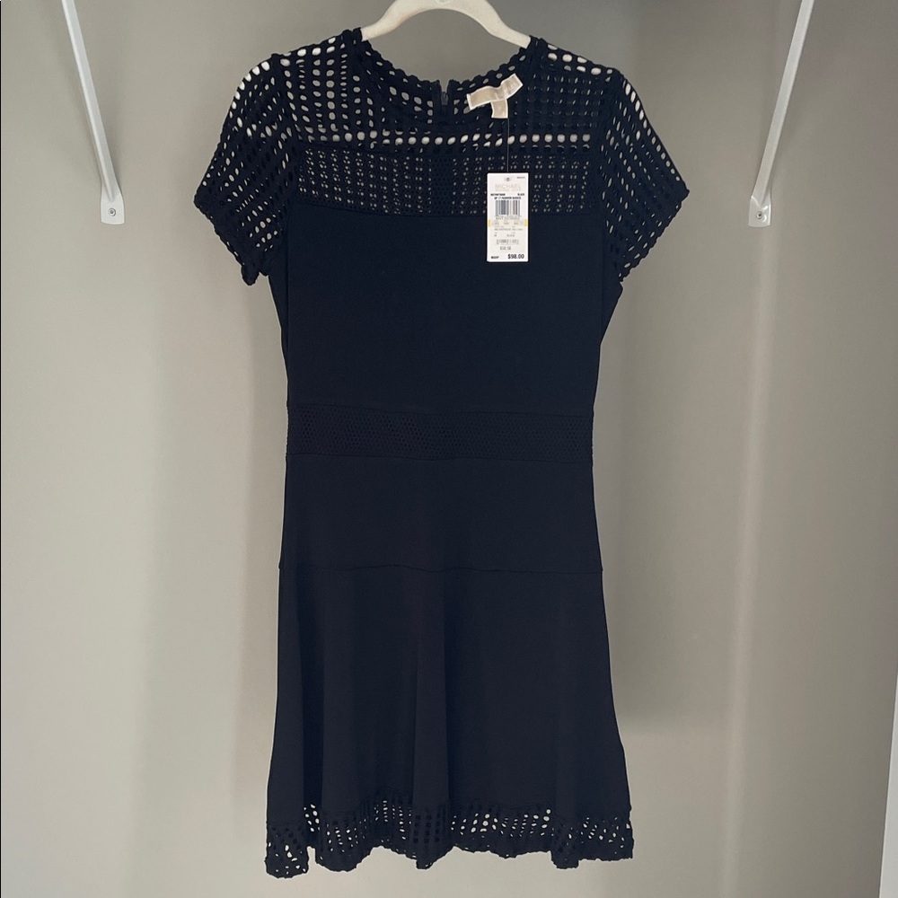 Michael Kors Black Crochet Detail Dress